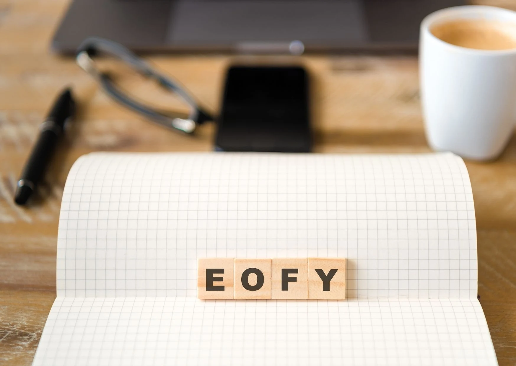 Eofy Word Block on Book