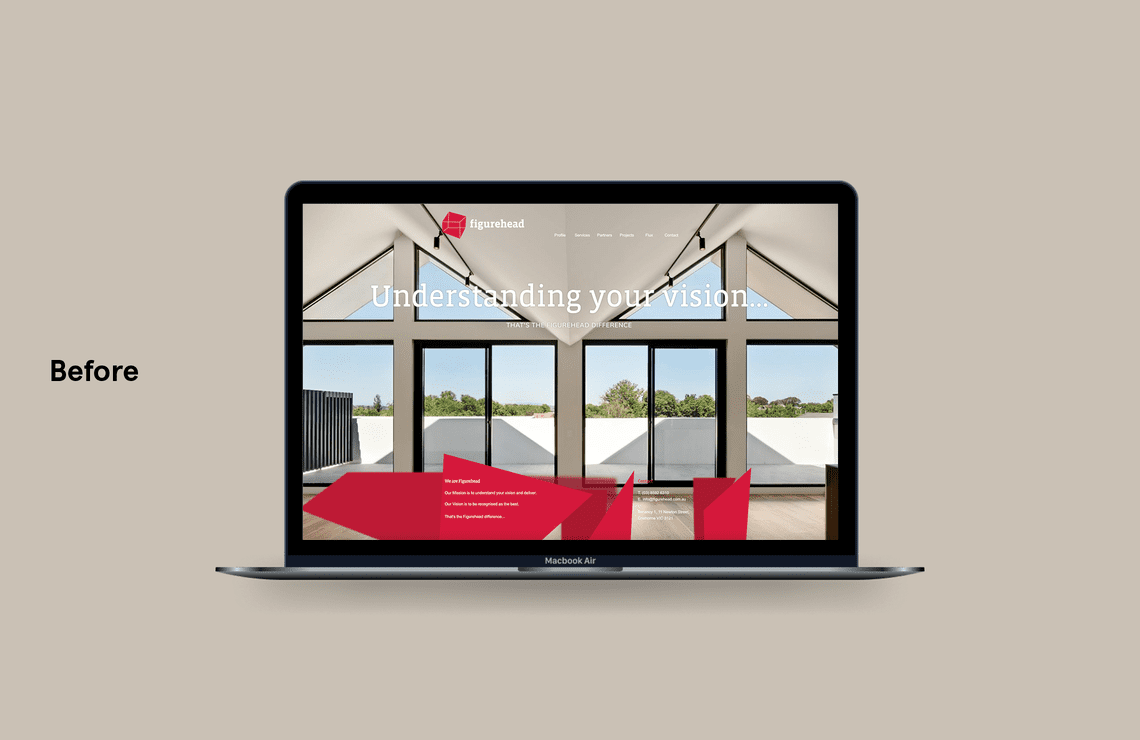 Figurehead Website Design Before Comparison