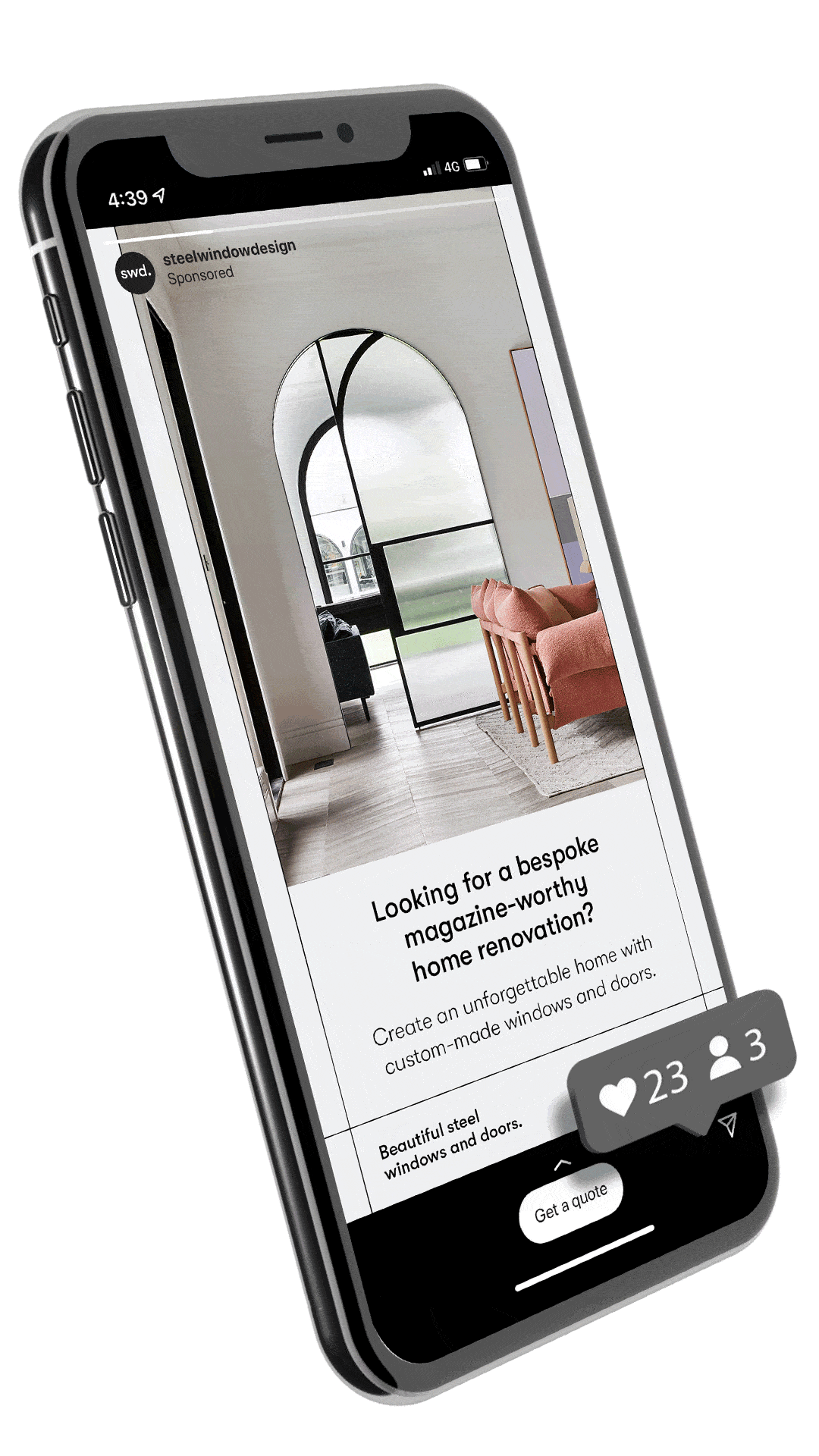Steel Window Design social media advertising